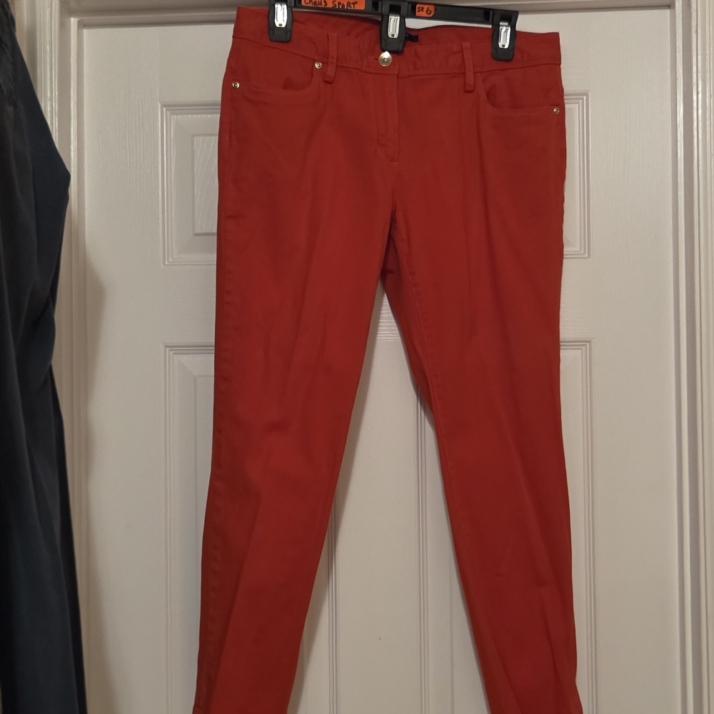 Vibrant Red Straight Leg Women's Pants